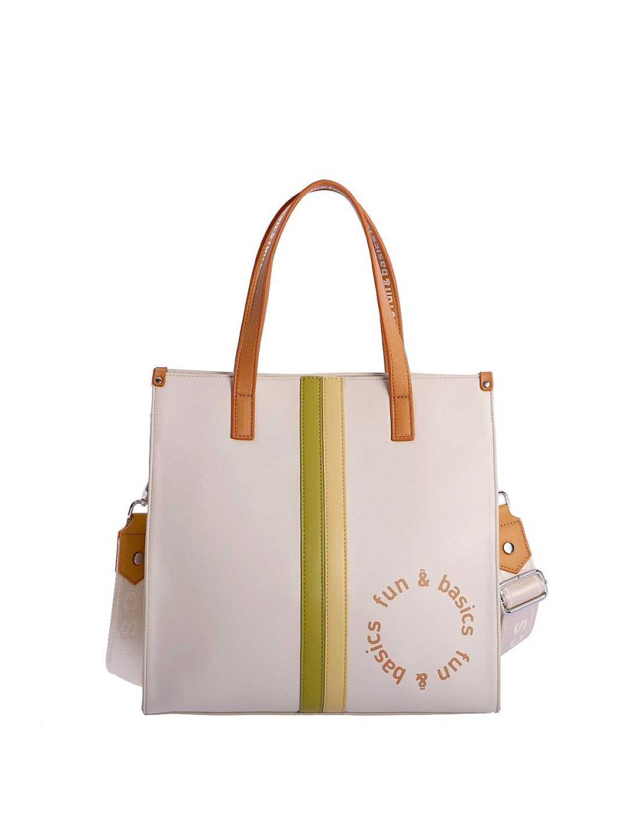 Bags Fun&Basics | Fun&Basics Orellana Women's Shopper Bag in Synthetic Leather with Zipper Multicolored