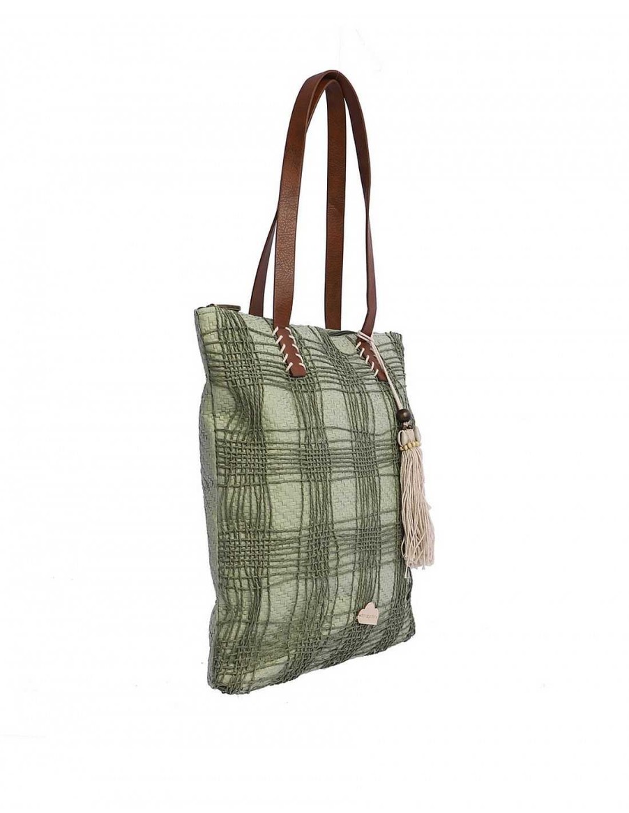 Bags DON ALGODON | Don Algodon Grace Raffia Shopper Bag for Women Green