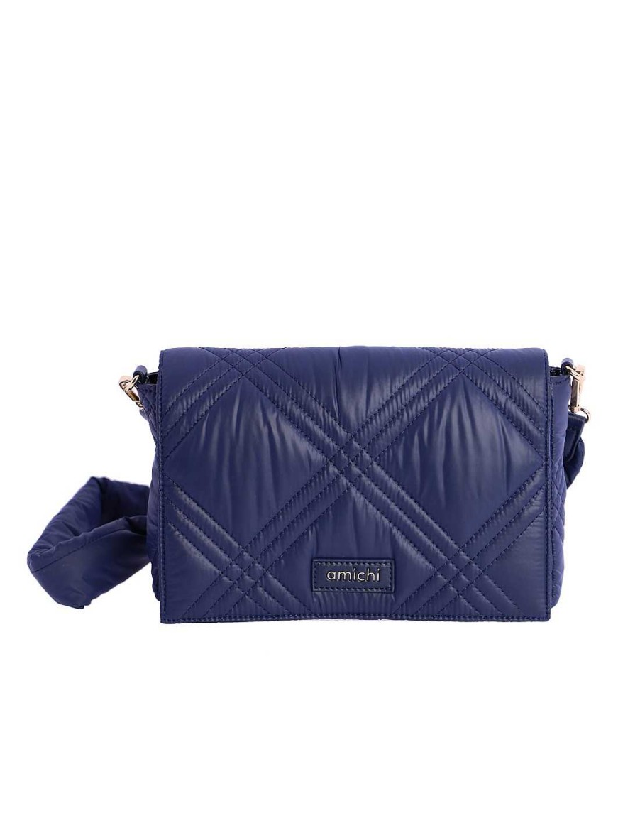 Bags AMICHI | Amichi Amelia Women's Shoulder Bag With Zipper Blue