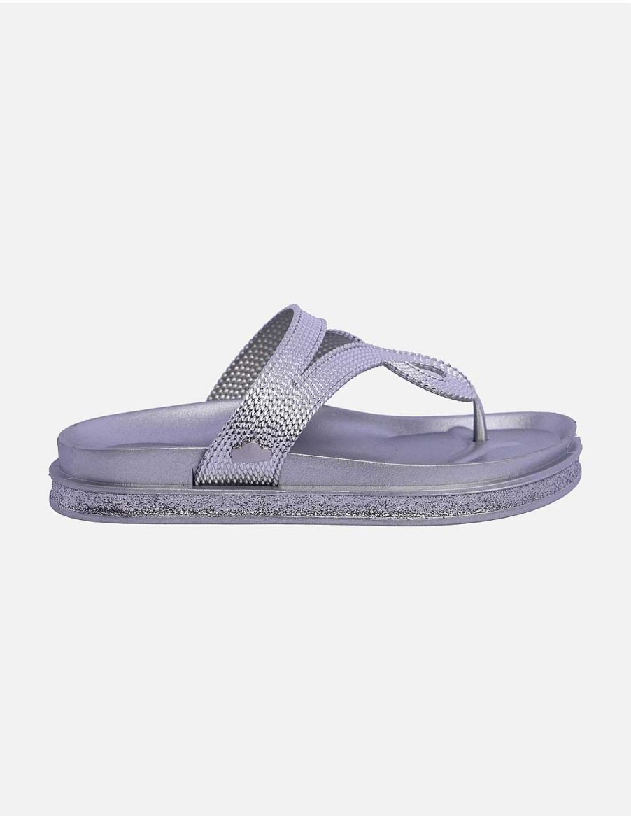 Footwear DON ALGODON | Don Algodon Marsella Women's Finger Flip Flops Silver