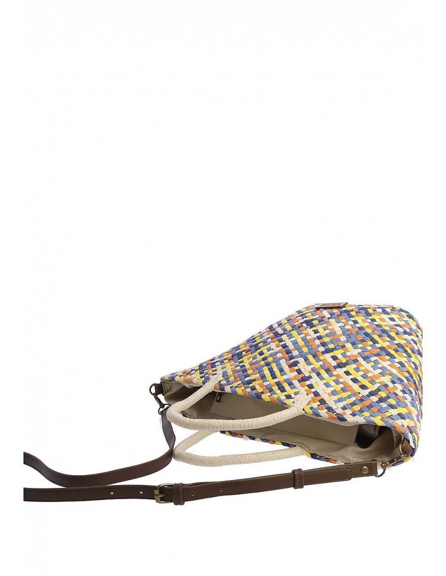 Bags FOR TIME | For Time Kacem Raffia Women's Tote Bag Multicolored