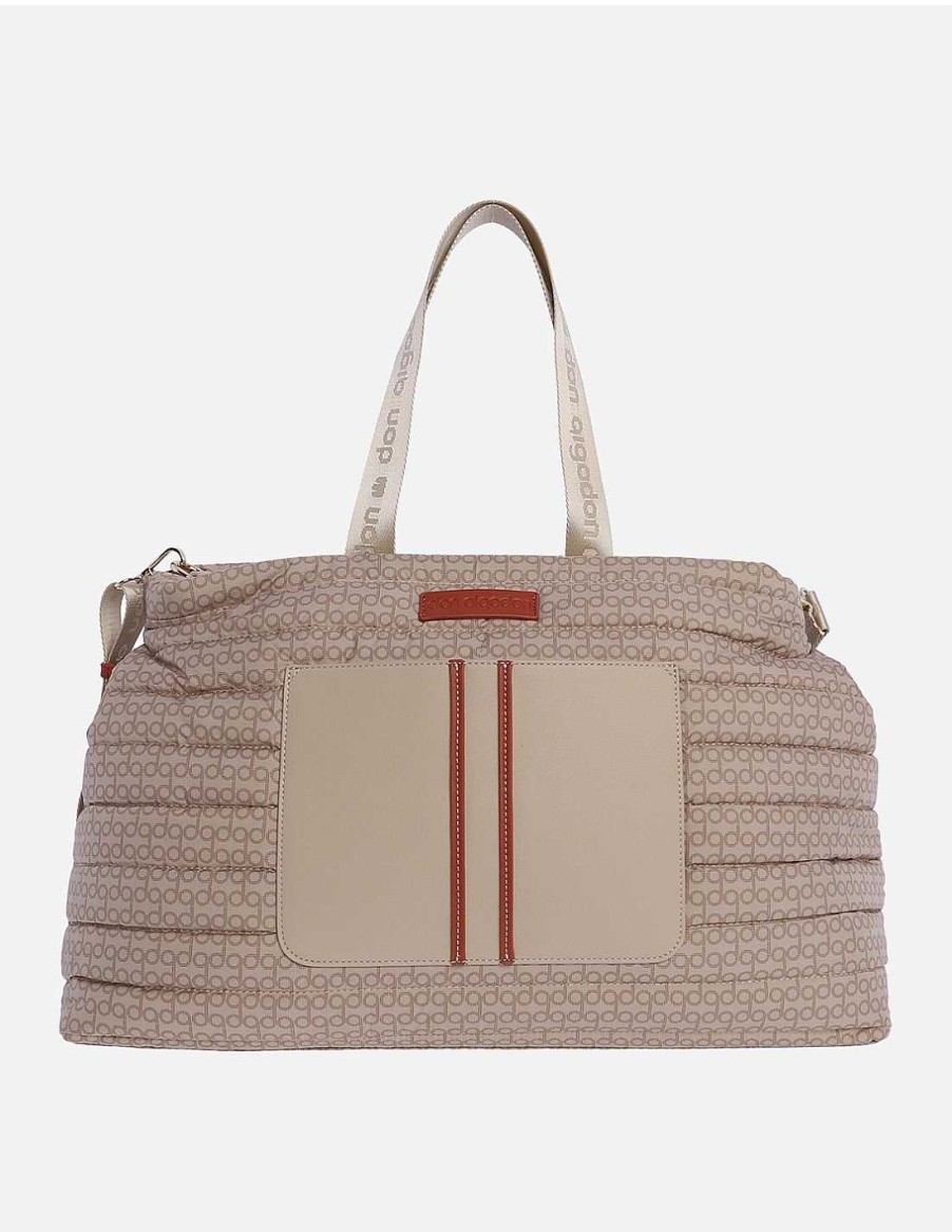 Bags DON ALGODON | Don Algodon Marta Women's Nylon Weekend Bag with Zipper Beige