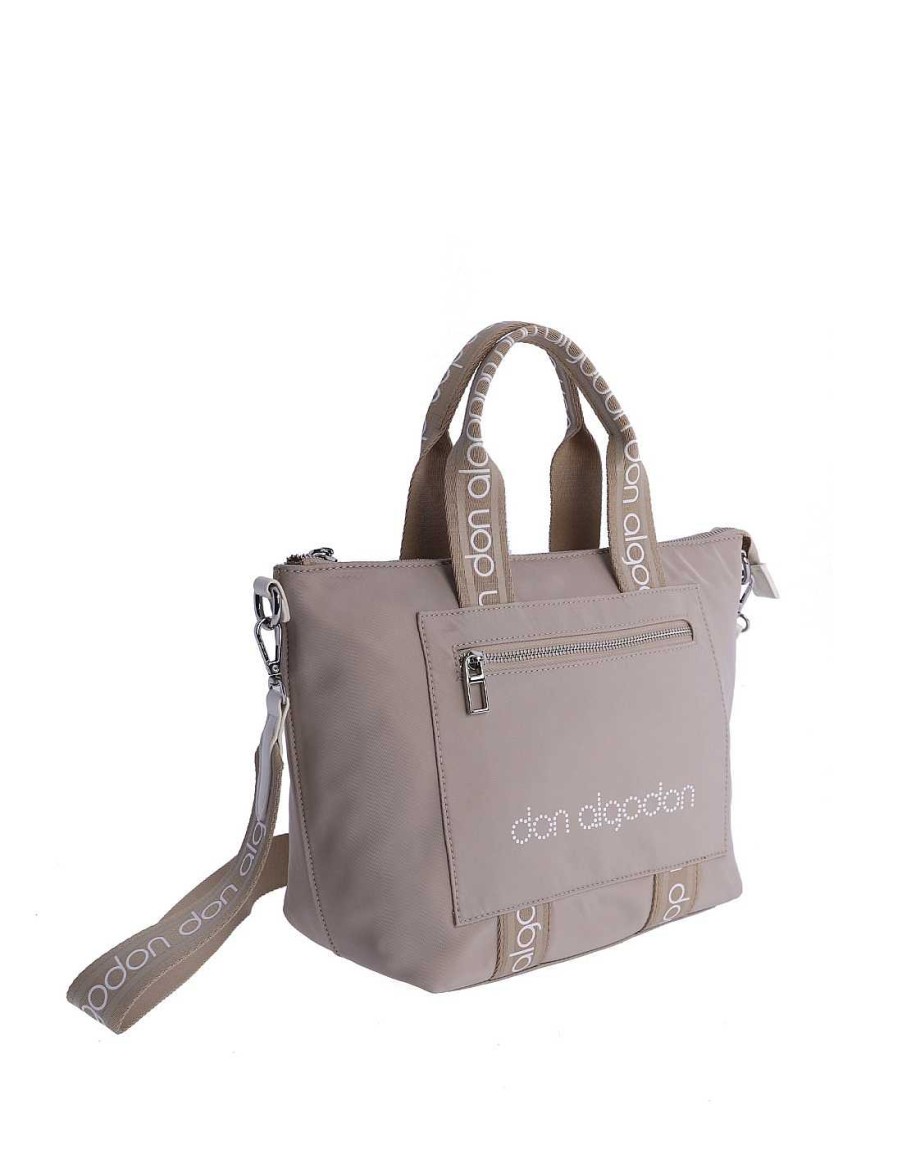 Bags DON ALGODON | Don Algodon Mirinda Nylon Women's Handbag with Zipper Beige