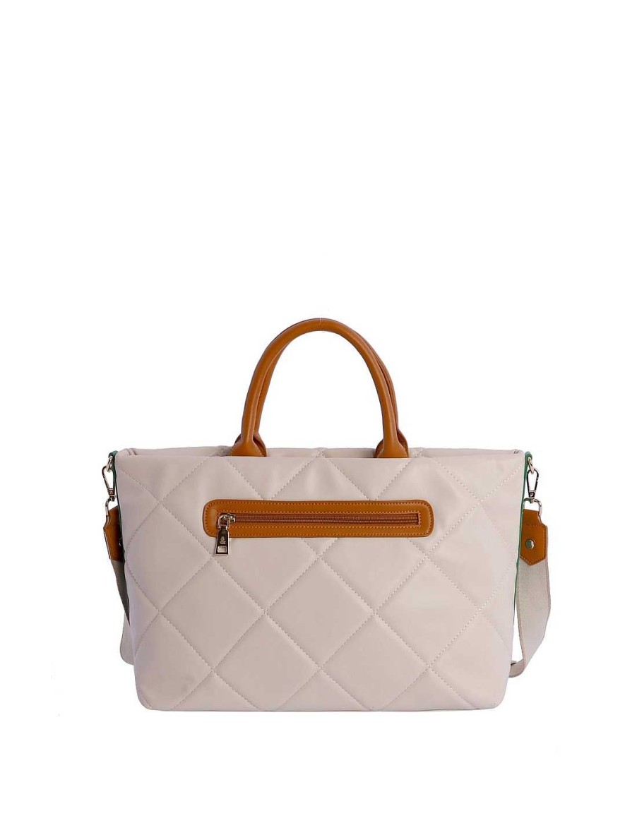 Bags Fun&Basics | Fun&Basics Orfilia Women's Handbag in Synthetic Leather with Zipper Beige