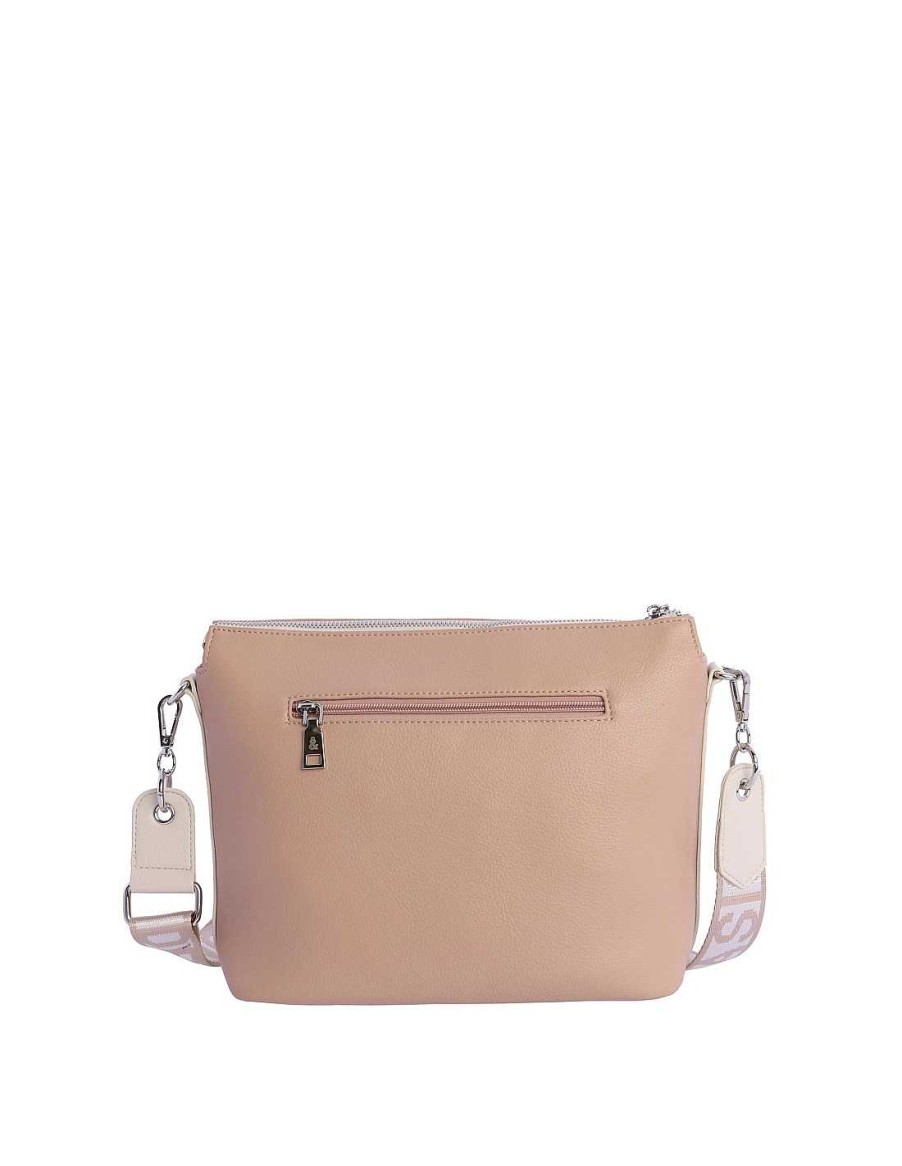 Bags Fun&Basics | Fun&Basics Joana Women's Faux Leather Zipper Shoulder Bag Beige