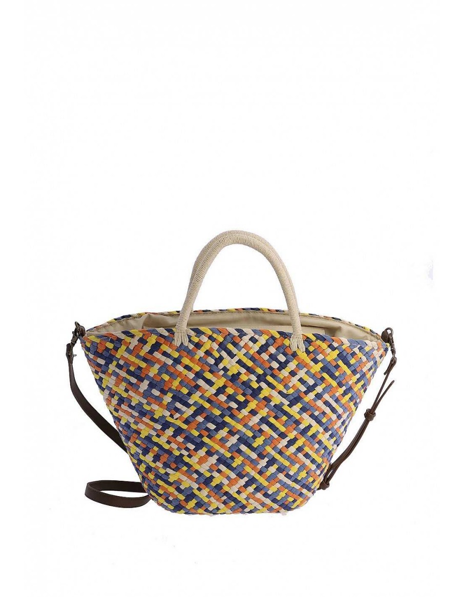 Bags FOR TIME | For Time Kacem Raffia Women's Tote Bag Multicolored