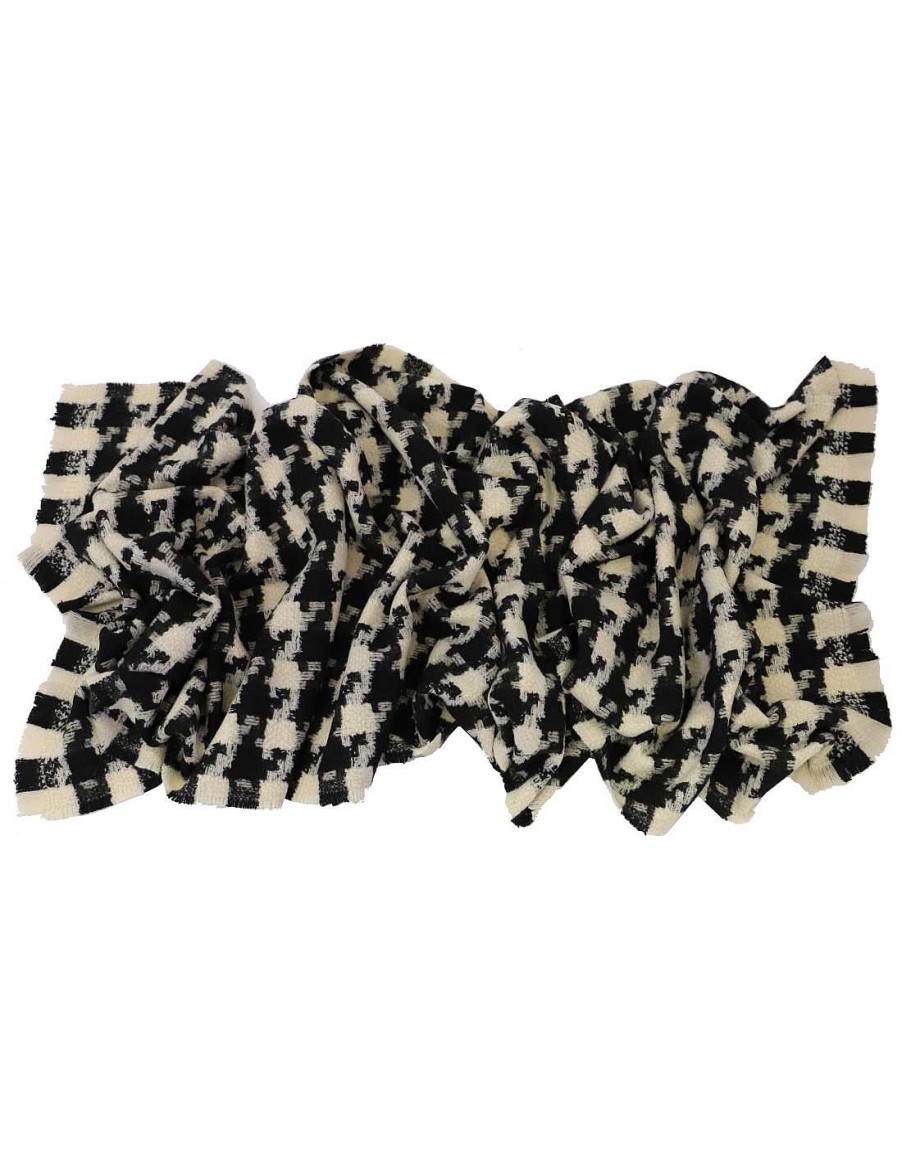 Accessories AMICHI | Amichi Angie Rectangular Women's Scarf In Black And White Multicolored