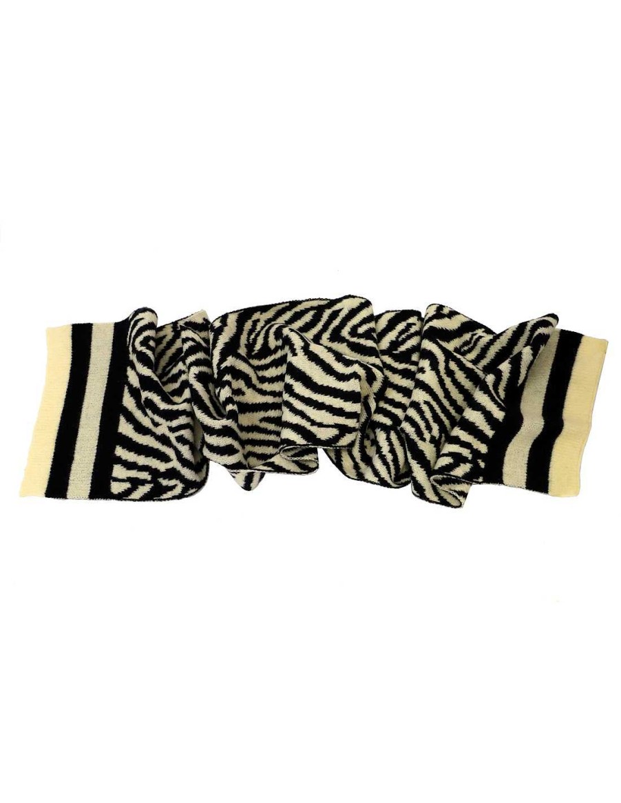 Accessories AMICHI | Amichi Anais Rectangular Women's Scarf In Black And White Multicolored