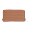 Wallets Fun&Basics | Fun & Basics Francesca Women's Large Quilted Wallet in Faux Leather with Zipper Beige