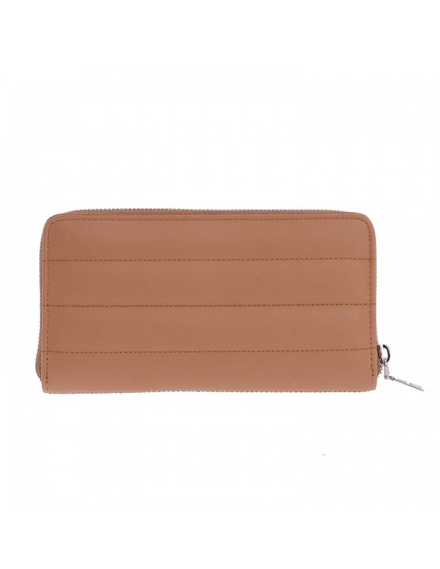 Wallets Fun&Basics | Fun & Basics Francesca Women's Large Quilted Wallet in Faux Leather with Zipper Beige