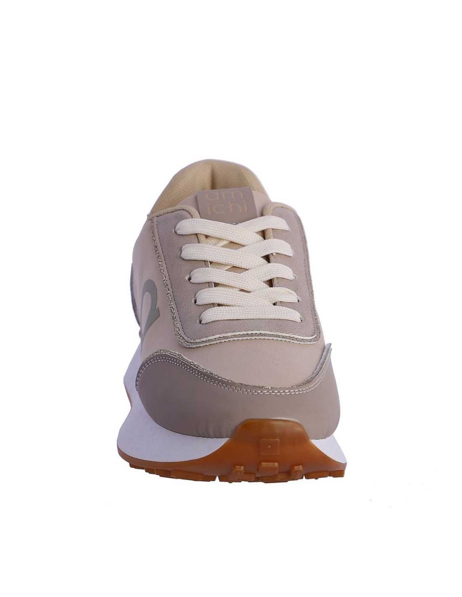 Footwear AMICHI | Amichi Daisy Nylon And Pu Women's Sneaker Beige