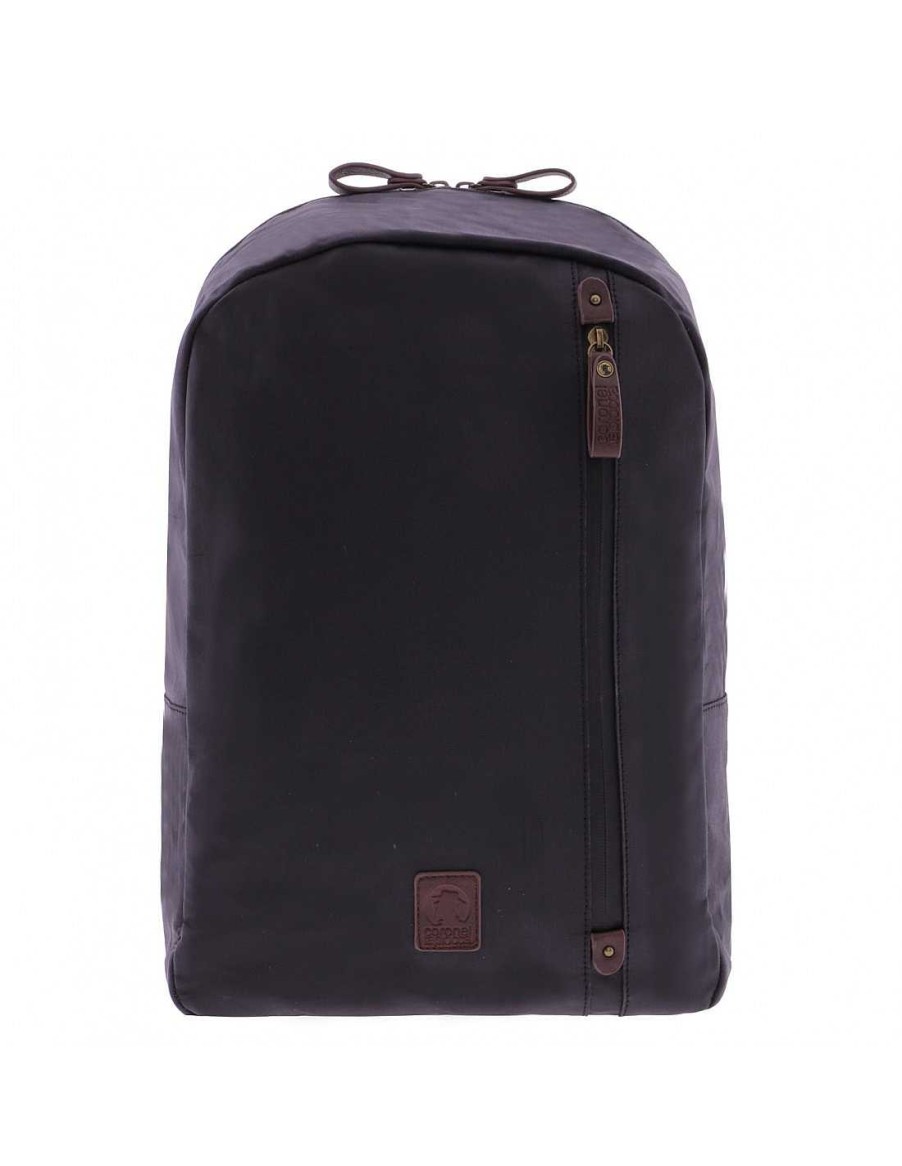 Men CORONEL TAPIOCCA | Men's Backpack With Logo Engraved On Abel Label By Coronel Tapiocca Black