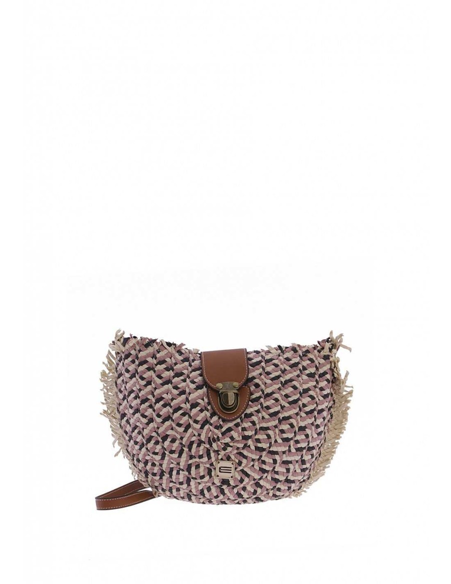 Bags EFERRI | Eferri Valta Raffia Women's Shoulder Bag With Zipper Multicolored