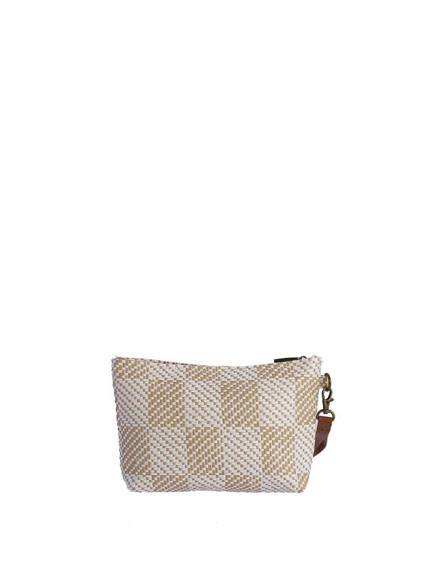 Bags DON ALGODON | Beach Toiletry Bag for Women Don Algodon Roseta with Zipper Beige