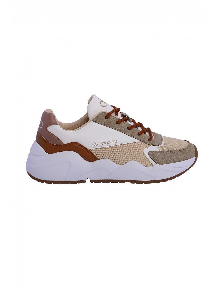 Footwear DON ALGODON | Don Algodon Pisa Synthetic Leather Women's Sports Shoes Beige