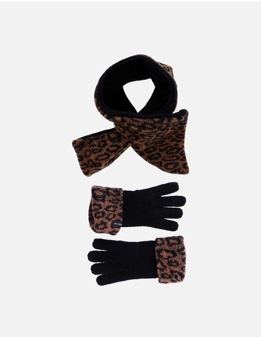 Accessories DON ALGODON | Risti Scarf and Gloves Pack for Women by Don Algodon Animal Print