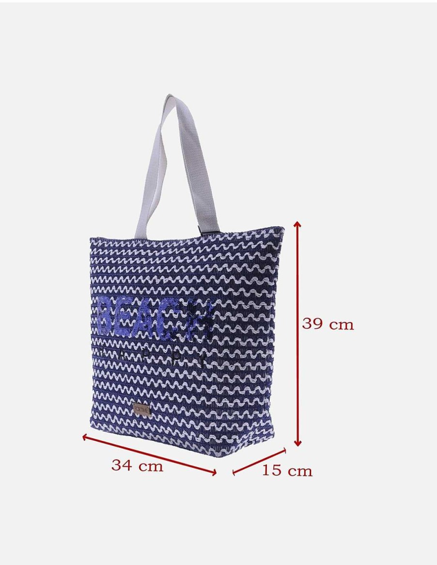 Bags FOR TIME | For Time Sol Raffia Women's Beach Bag Blue