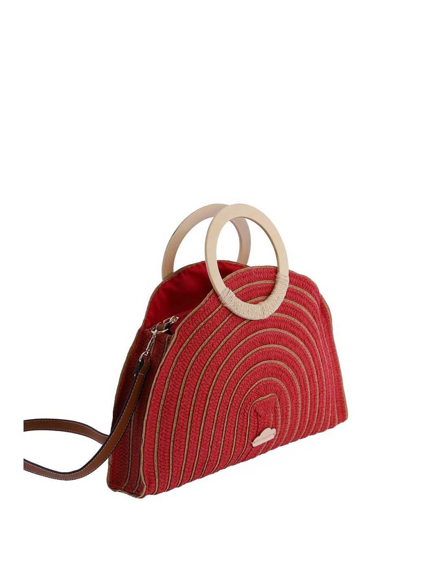 Bags DON ALGODON | Nature Handbag for Women Don Algodon Rut with Zipper Red