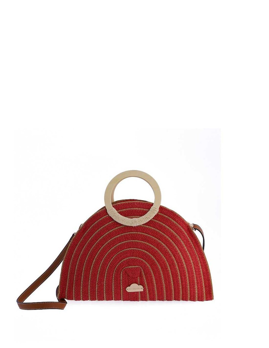 Bags DON ALGODON | Nature Handbag for Women Don Algodon Rut with Zipper Red