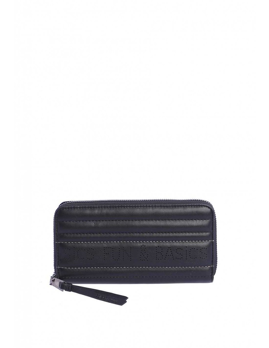 Wallets Fun&Basics | Fun&Basics Asuncion Women's Nylon Zipper Wallet Black