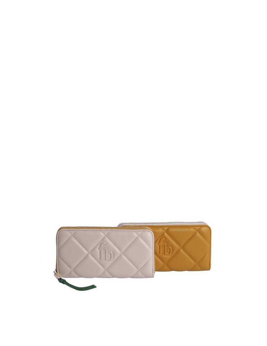 Wallets Fun&Basics | Fun&Basics Octavia Women's Wallet With Zipper Beige