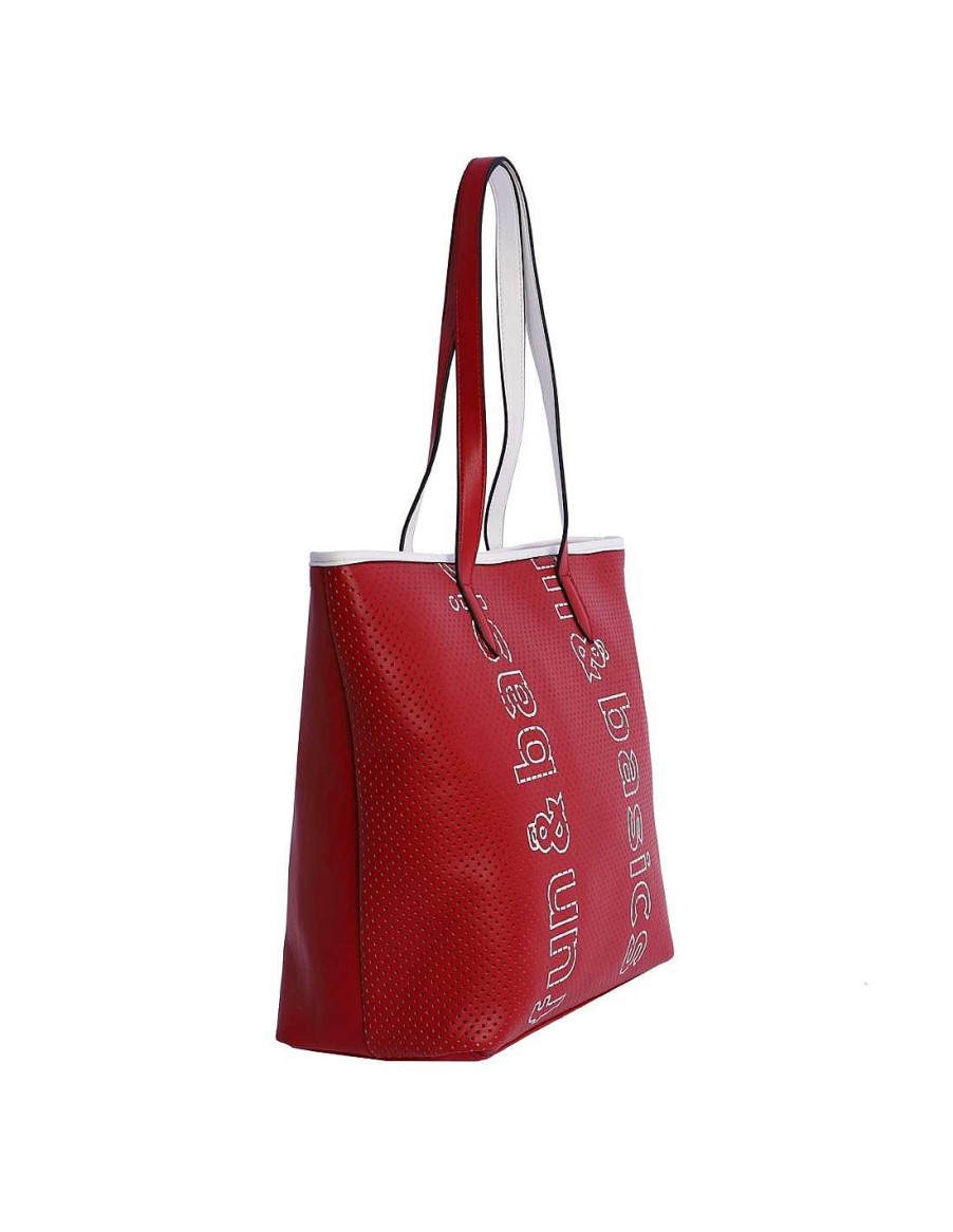 Bags Fun&Basics | Fun&Basics Jessica Women's Shopper Bag in Synthetic Leather with Zipper Red