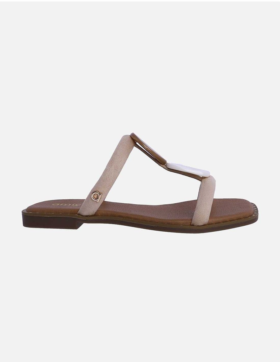 Footwear AMICHI | Amichi Priscila Suede Women's Sandals Beige