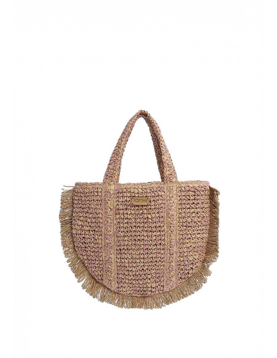 Bags FOR TIME | For Time Nador Women's Raffia Shopper Bag Orange