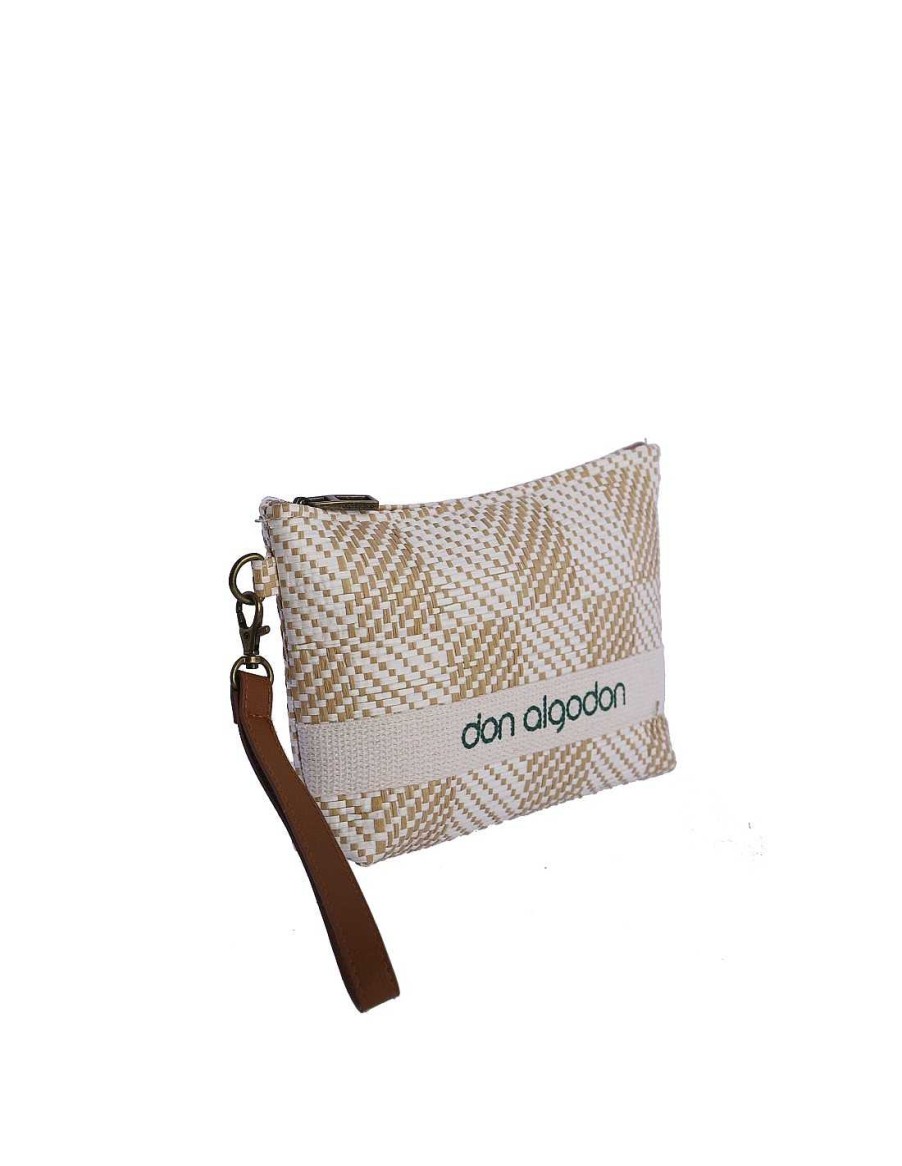 Bags DON ALGODON | Beach Toiletry Bag for Women Don Algodon Roseta with Zipper Beige