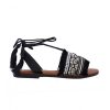 Footwear FOR TIME | Women's Flat Sandal For Time Kefalonia Black With Beads Black