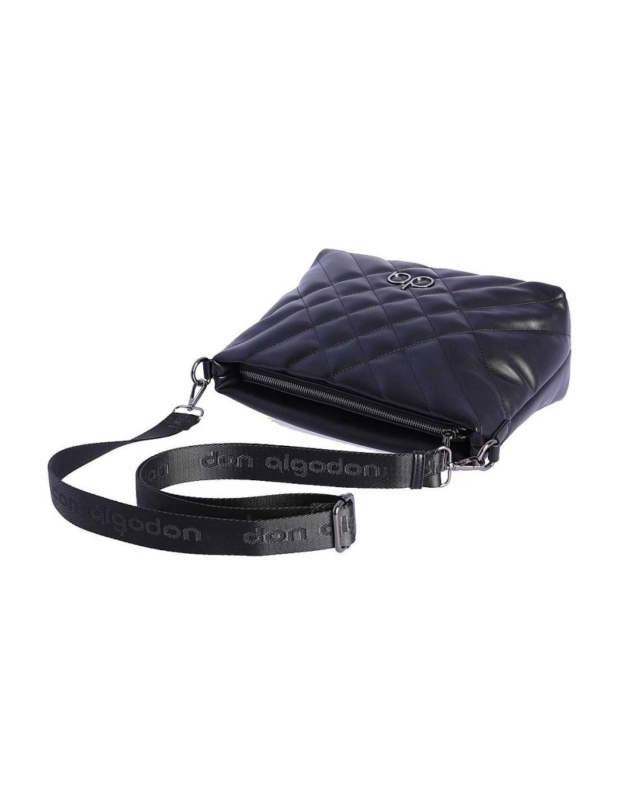 Bags DON ALGODON | Don Algodon Edna Women's Shoulder Bag in Synthetic Leather with Zipper Black