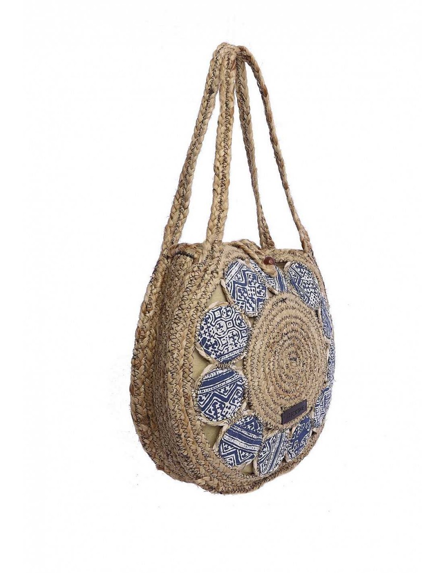 Bags FOR TIME | For Time Sefrou Women's Jute Round Shopper Bag Natural