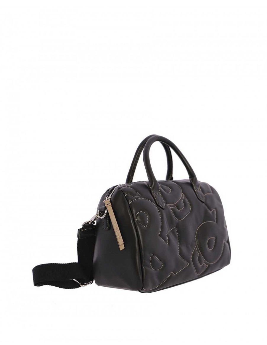 Bags Fun&Basics | Fun & Basics Sharon Faux Leather Women's Bowling Bag Black