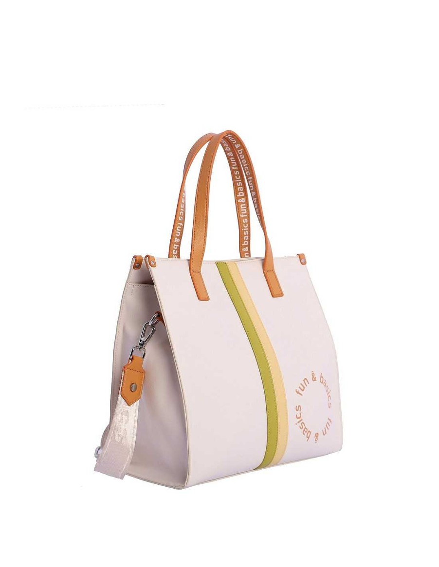 Bags Fun&Basics | Fun&Basics Orellana Women's Shopper Bag in Synthetic Leather with Zipper Multicolored