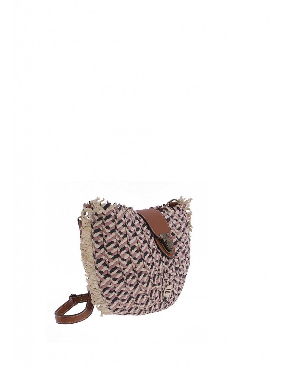 Bags EFERRI | Eferri Valta Raffia Women's Shoulder Bag With Zipper Multicolored