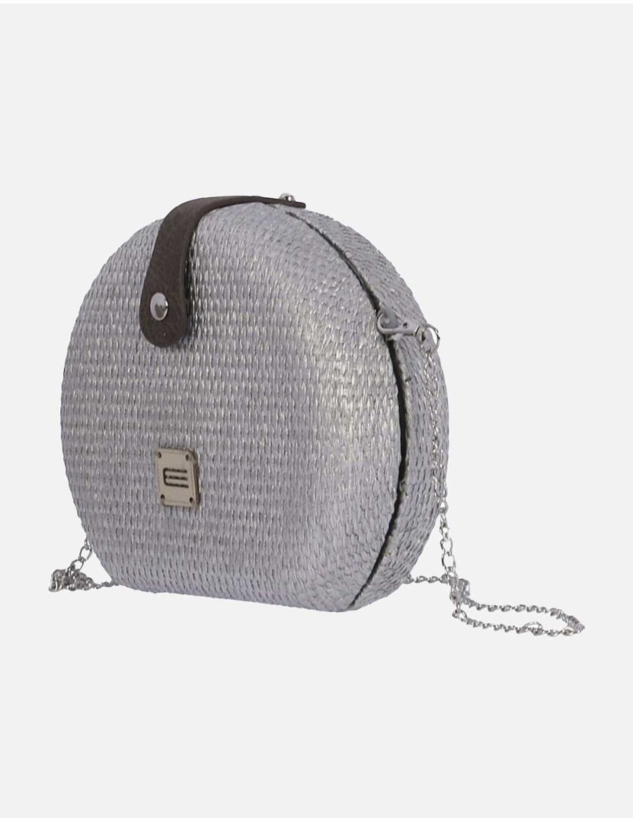 Bags EFERRI | Eferri Kink Paper Round Crossbody Bag Grey