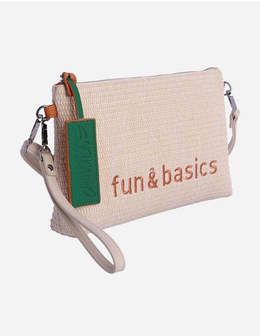 Bags Fun&Basics | Fun&Basics Osiris Women's Raffia Crossbody Bag with Zipper Multicolored