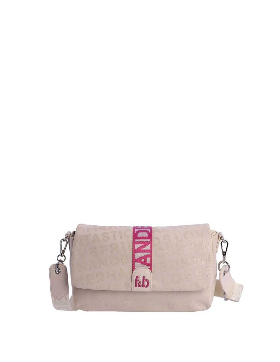 Bags Fun&Basics | Fun&Basics Odelia Women's Nylon Zipper Shoulder Bag Beige