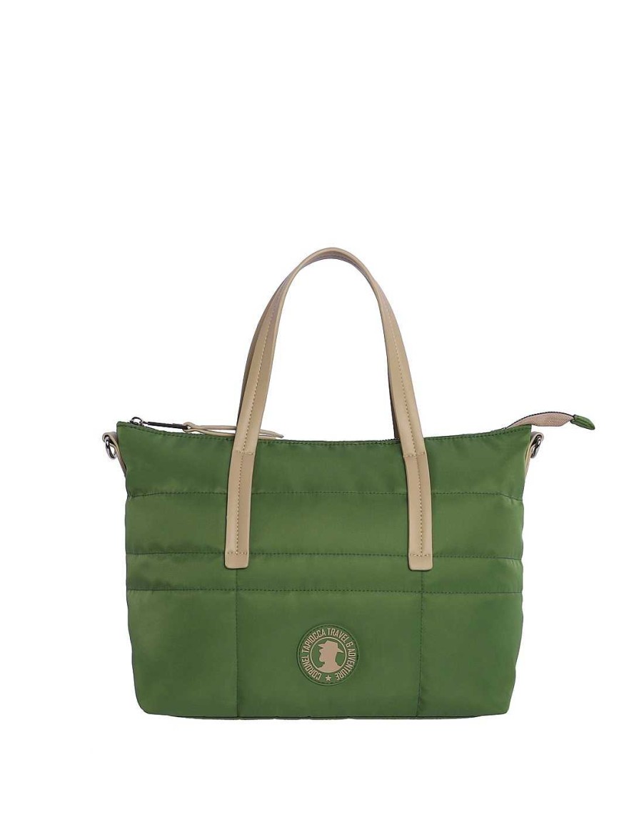 Bags CORONEL TAPIOCCA | Women's Coronel Tapiocca Piera Nylon Shopper Bag with Zipper Green