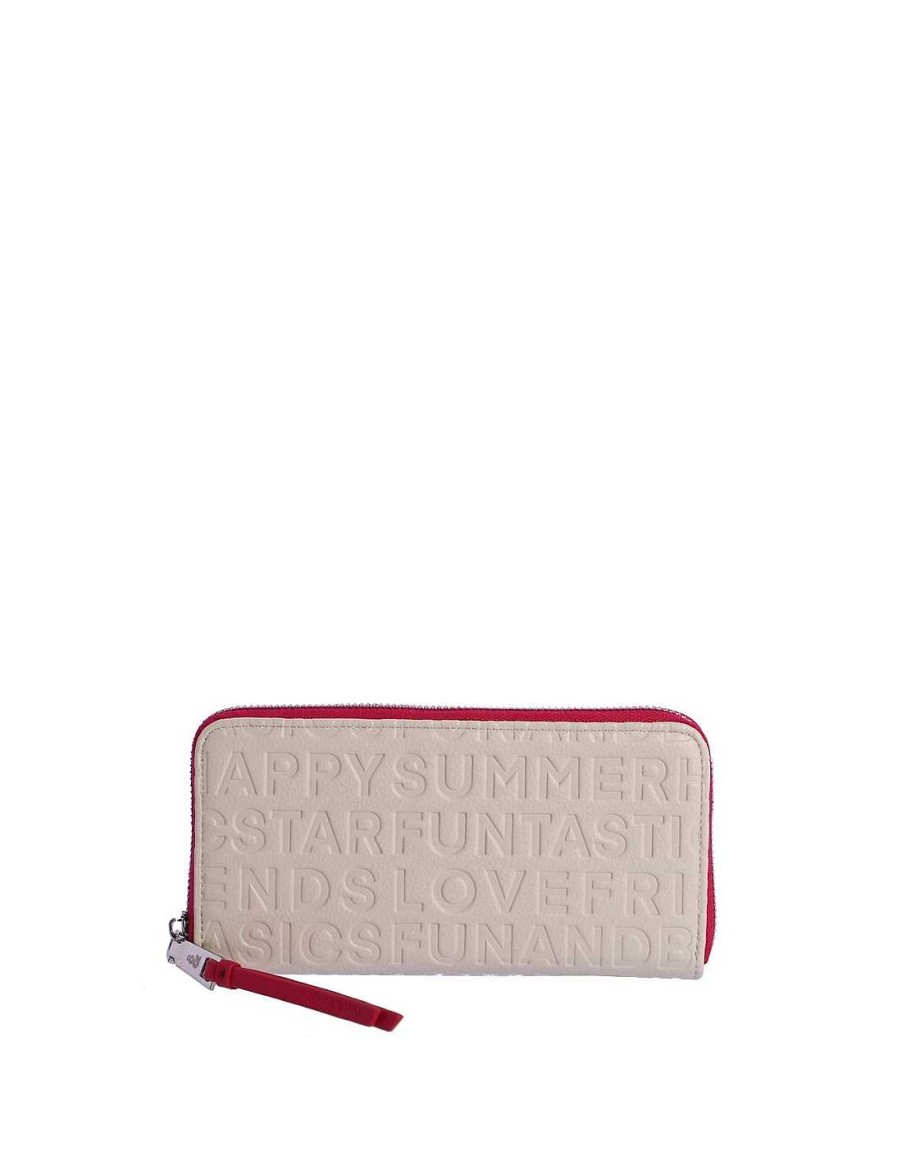 Wallets Fun&Basics | Fun&Basics Jordana Women's Wallet With Zipper Ivory