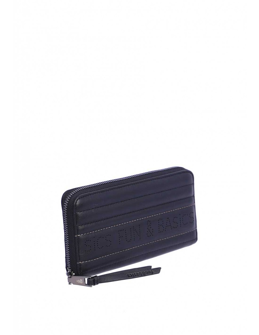 Wallets Fun&Basics | Fun&Basics Asuncion Women's Nylon Zipper Wallet Black