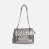 Bags DON ALGODON | Don Algodon Mildred Women's Shoulder Bag in Synthetic Leather with Zipper Silver