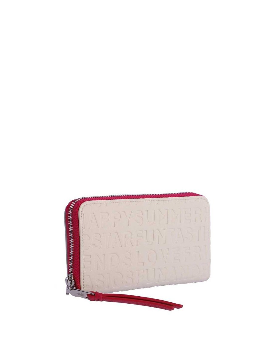 Wallets Fun&Basics | Fun&Basics Jordana Women's Wallet With Zipper Ivory