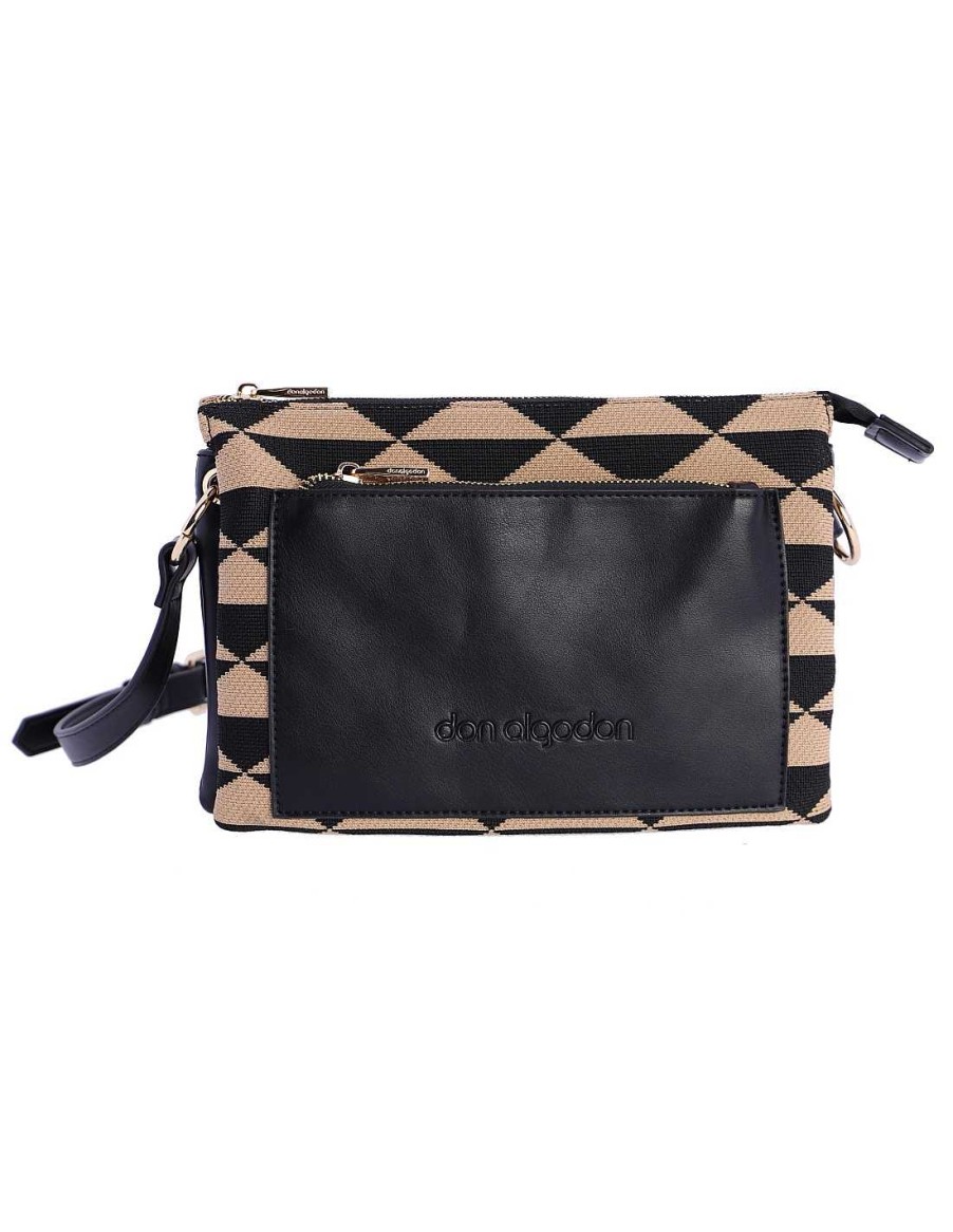 Bags DON ALGODON | Don Algodon Begona Textile Women's Shoulder Bag With Zipper Black