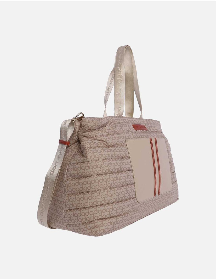 Bags DON ALGODON | Don Algodon Marta Women's Nylon Weekend Bag with Zipper Beige