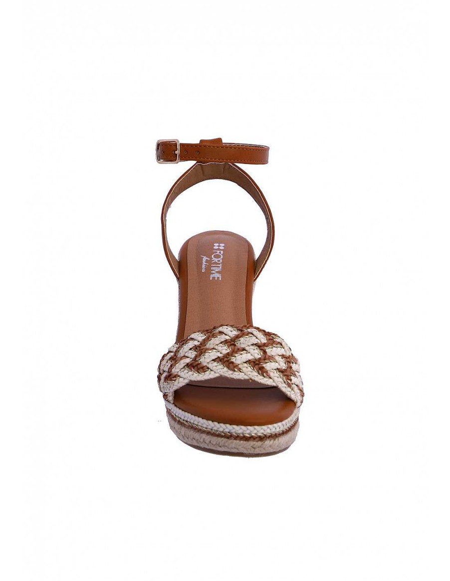 Footwear FOR TIME | For Time Women's Crib Sandal Citera Braided Camel