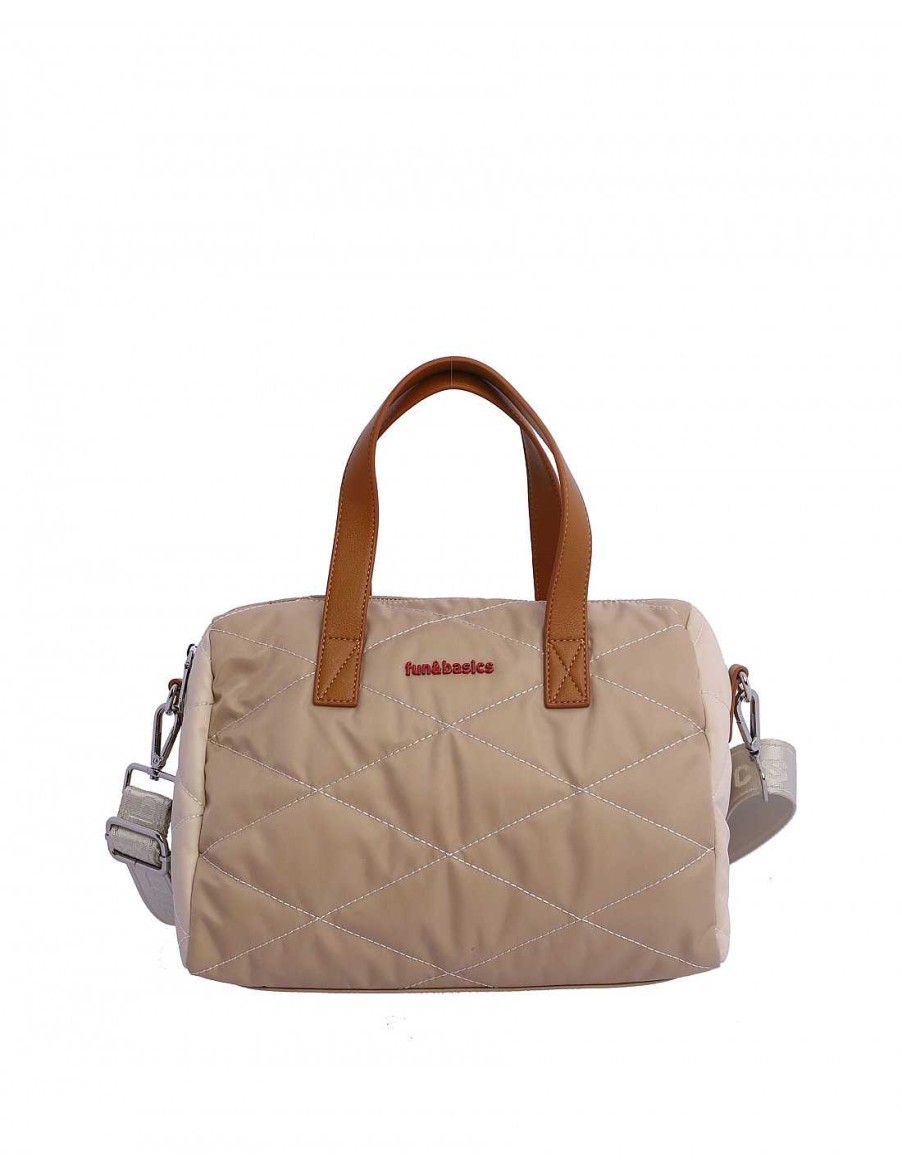 Bags Fun&Basics | Fun And Basics Women's Katia Nylon Handbag Natural