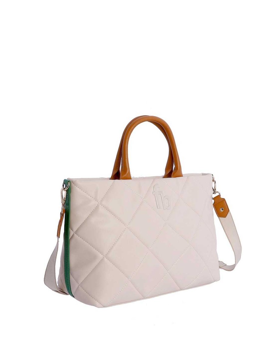 Bags Fun&Basics | Fun&Basics Orfilia Women's Handbag in Synthetic Leather with Zipper Beige