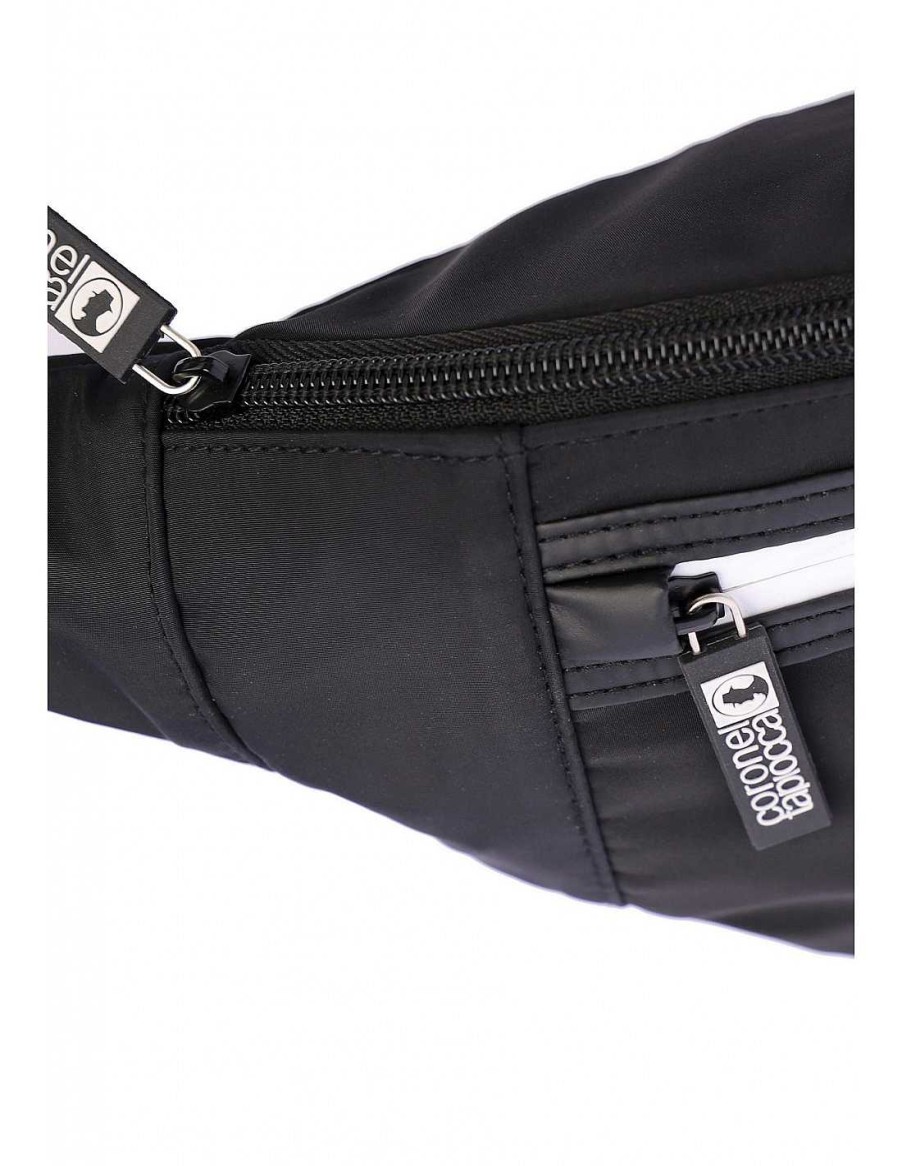 Men CORONEL TAPIOCCA | Colonel Tapiocca Amadeo Men's Nylon Waist Bag with Zipper Black