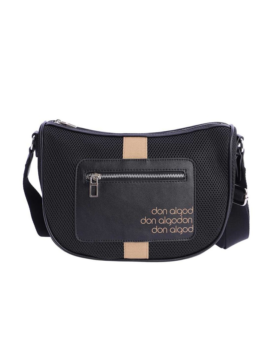 Bags DON ALGODON | Don Algodon Betty Textil Women's Shoulder Bag With Zipper Black